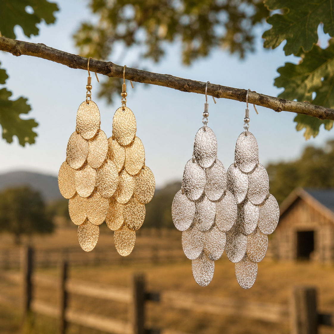 Country Rain Dangle Earrings