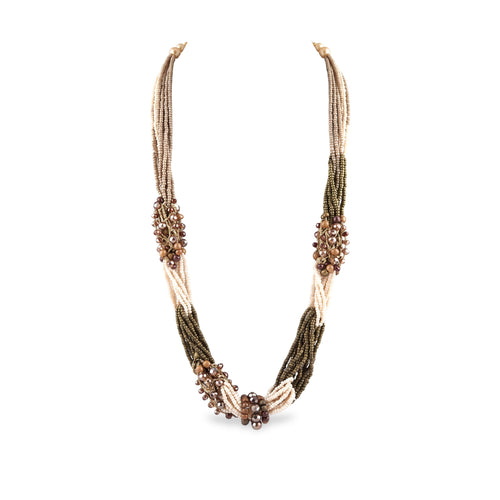 Desert Dusk Layered Necklace arranged in a draped flat lay.​