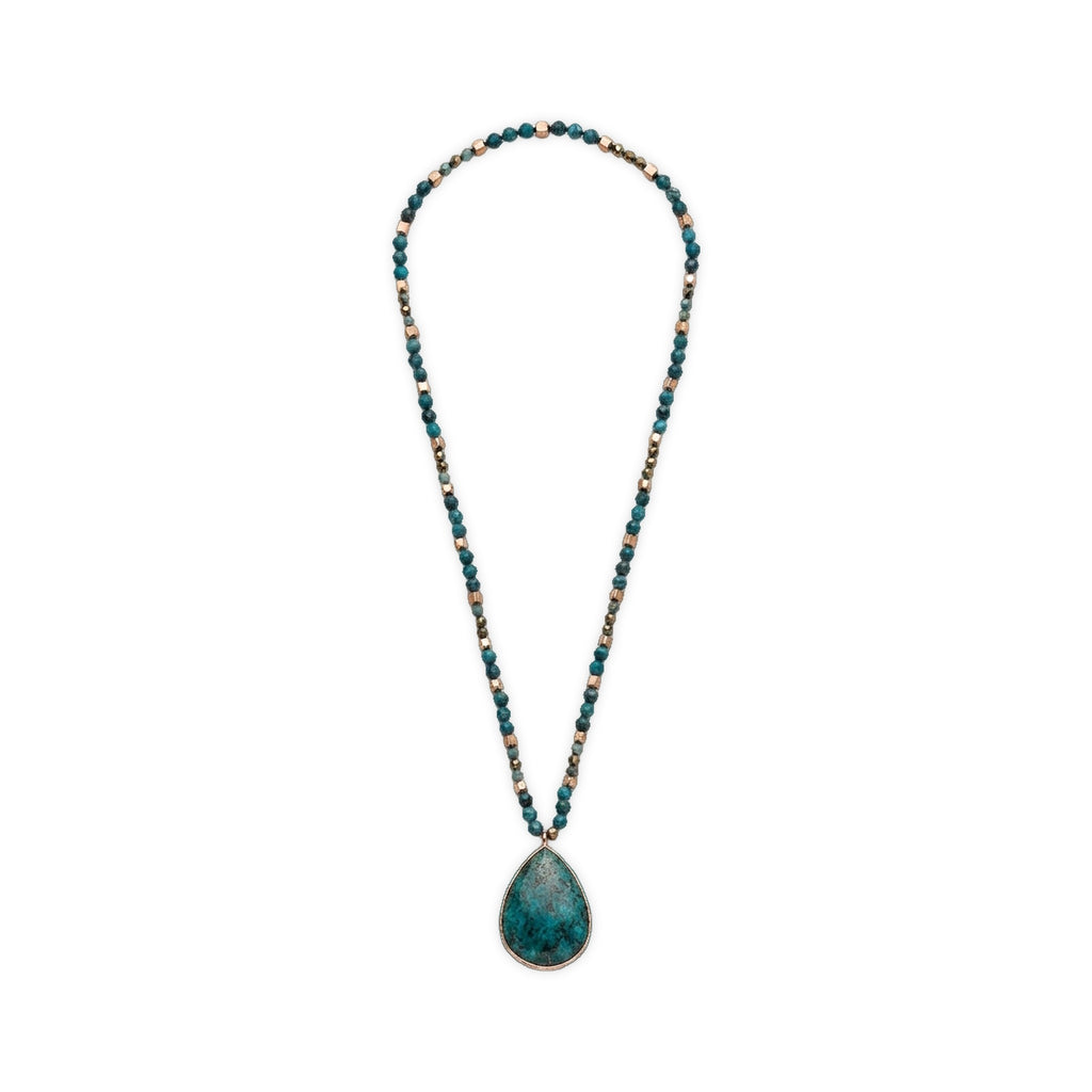 Full flat-lay view of Desert Stone Necklace — Turquoise.​