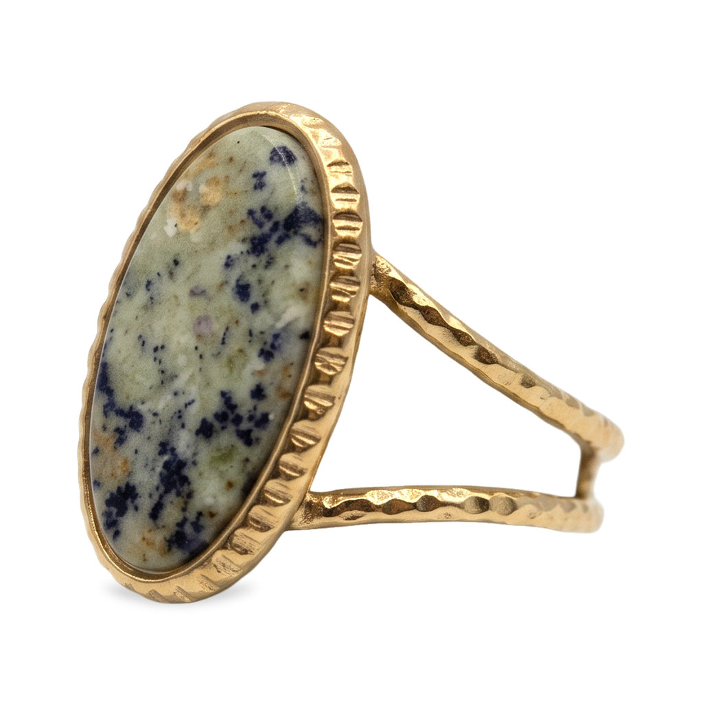Three-quarter view of Desert Stone Ring — Agate.​