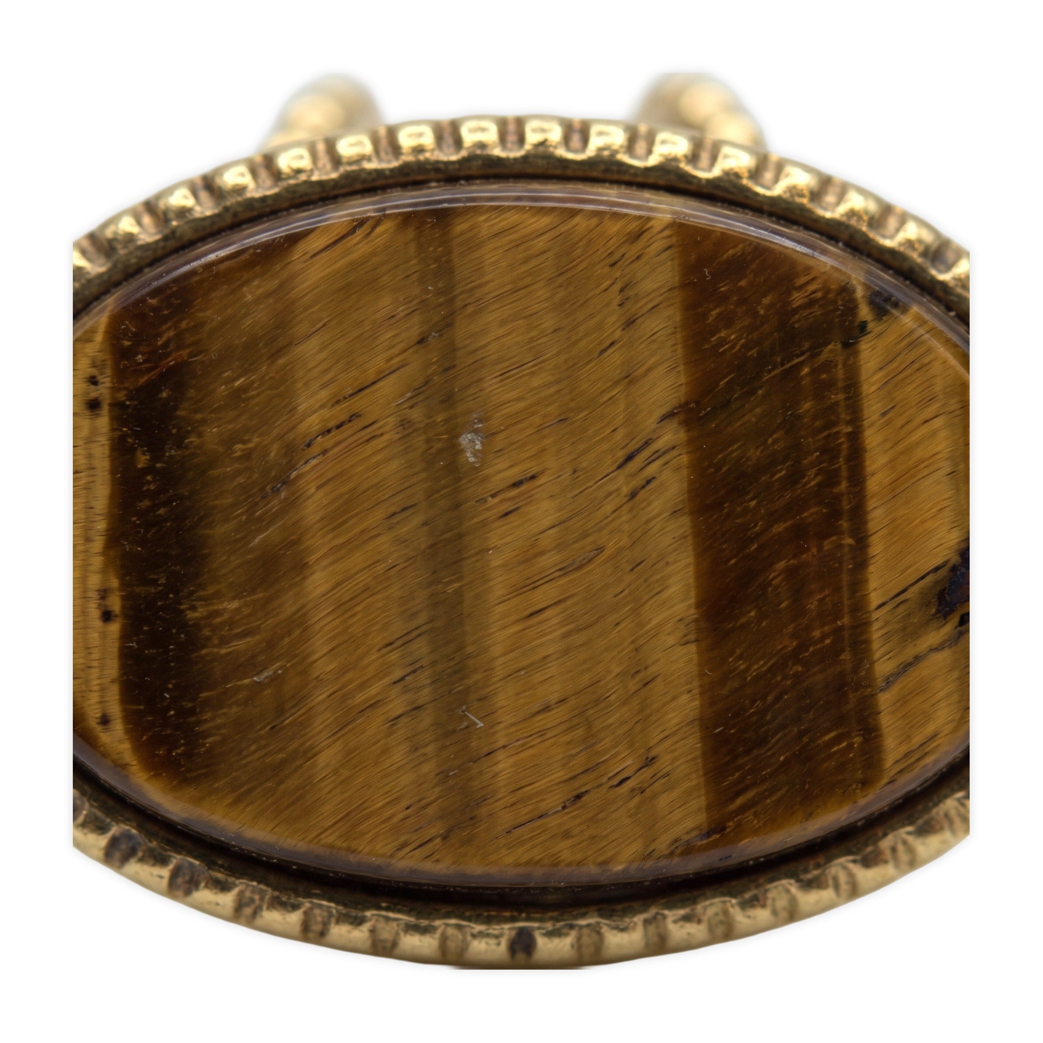 Close-up of the stone detail on Desert Stone Ring — Tigers Eye.​