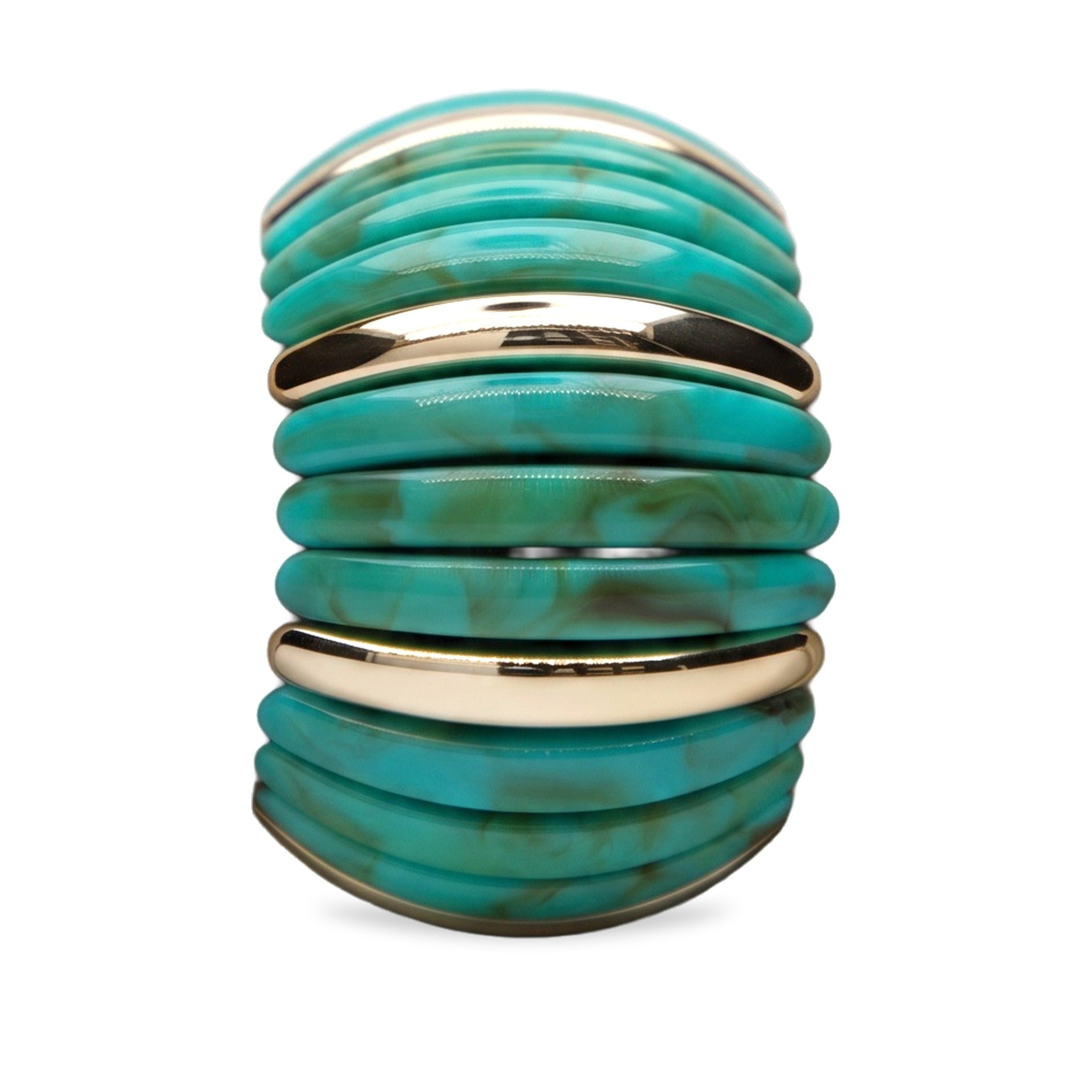 Front view of Teal Glam Cuff.​