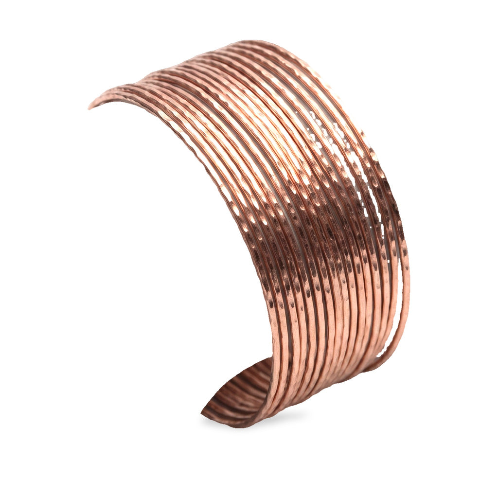 Three-quarter view of The High Plains Copper Cuff.​
