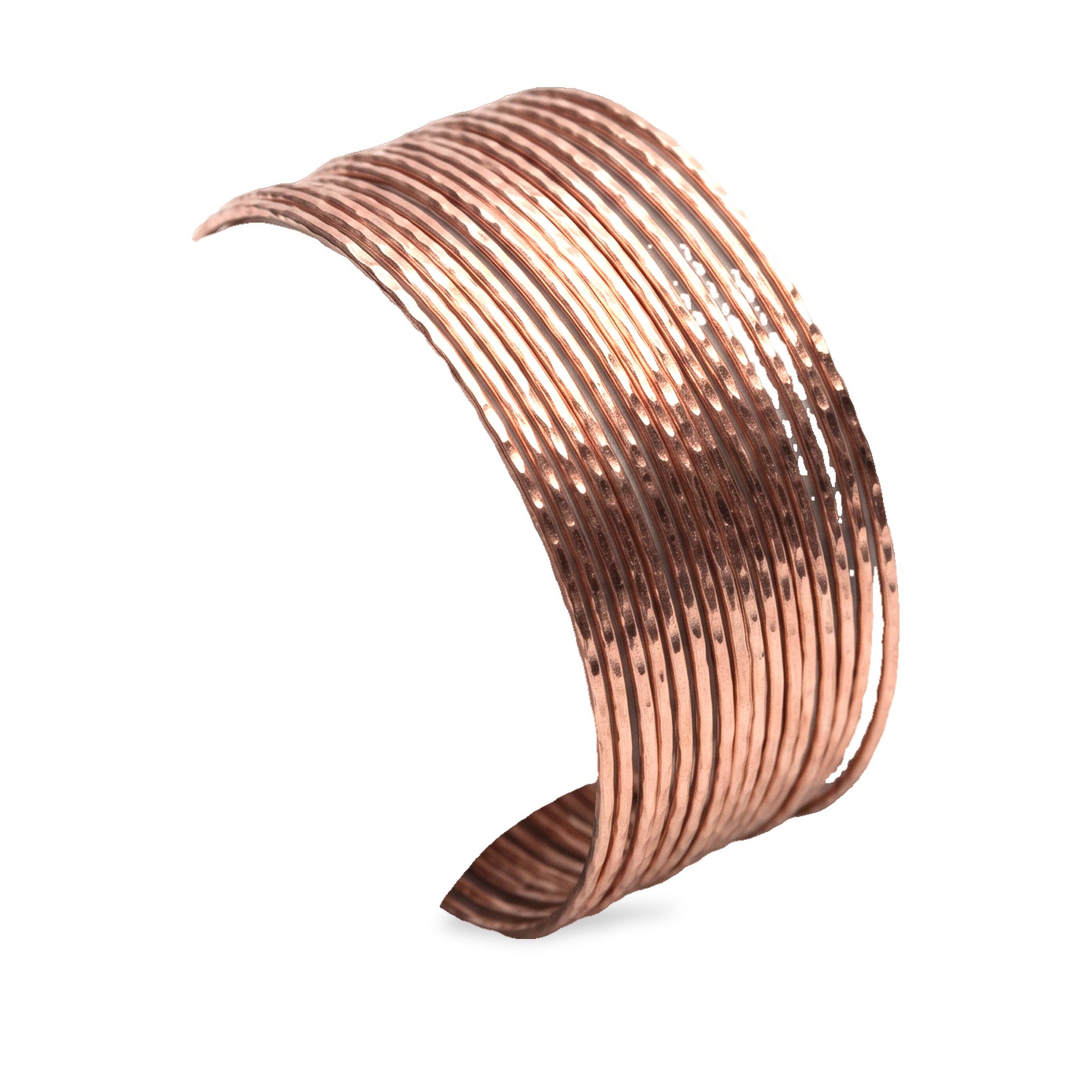 Three-quarter view of The High Plains Copper Cuff.​