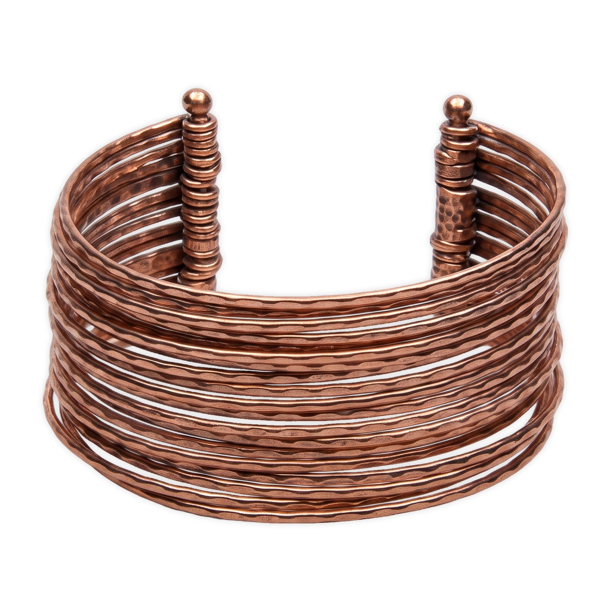 Close-up of the stone detail on The High Plains Copper Cuff.​