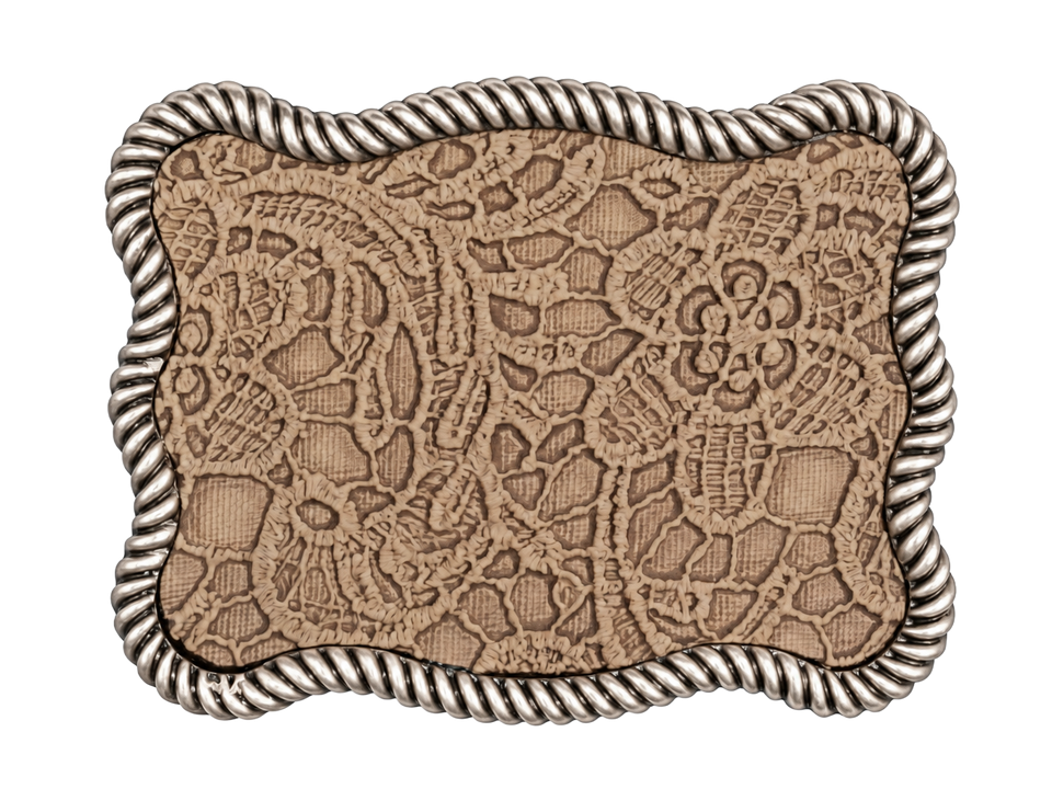 Leathered Lace — Tan (Silver)