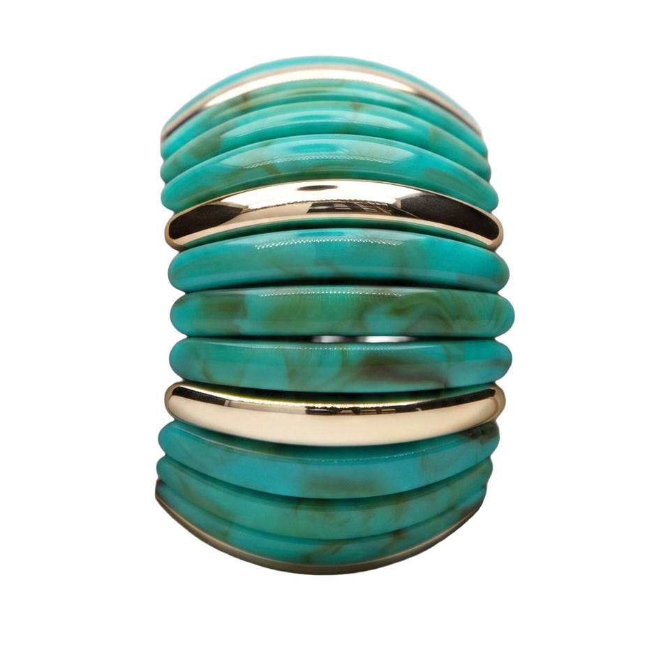 Front view of Teal Glam Cuff.​