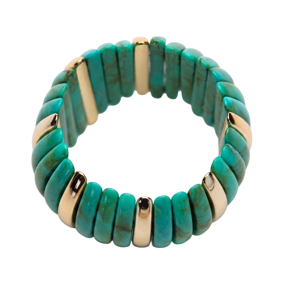Top view of Teal Glam Cuff.​