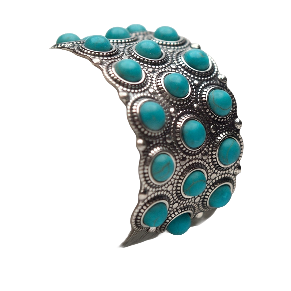 Three-quarter view of The Sedona Sunset Cuff.​