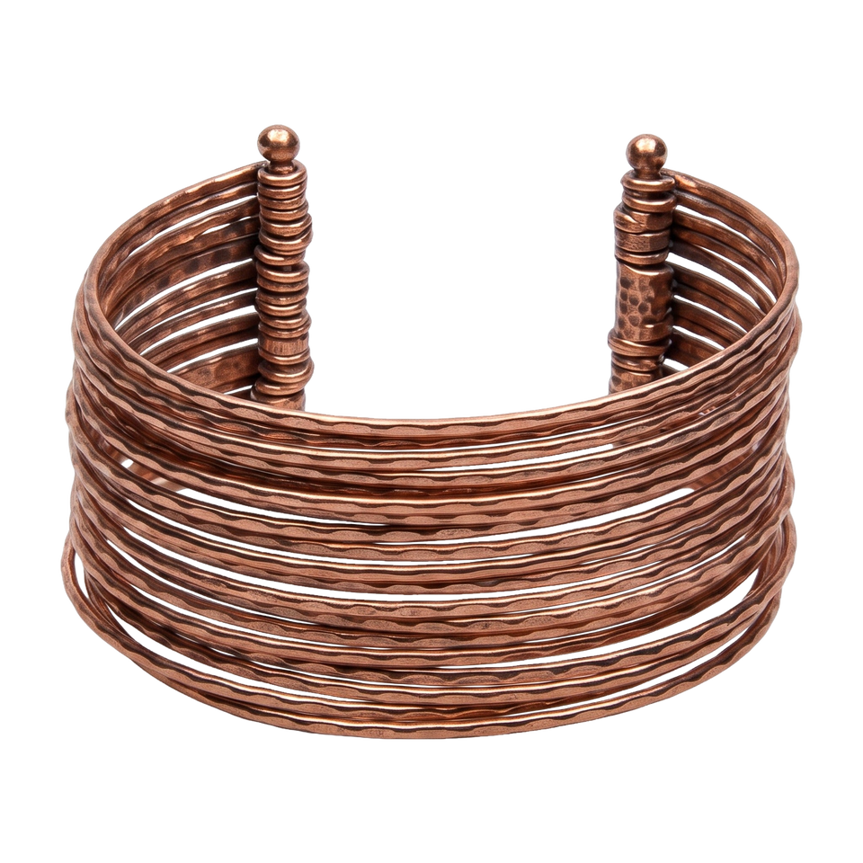 Close-up of the stone detail on The High Plains Copper Cuff.​