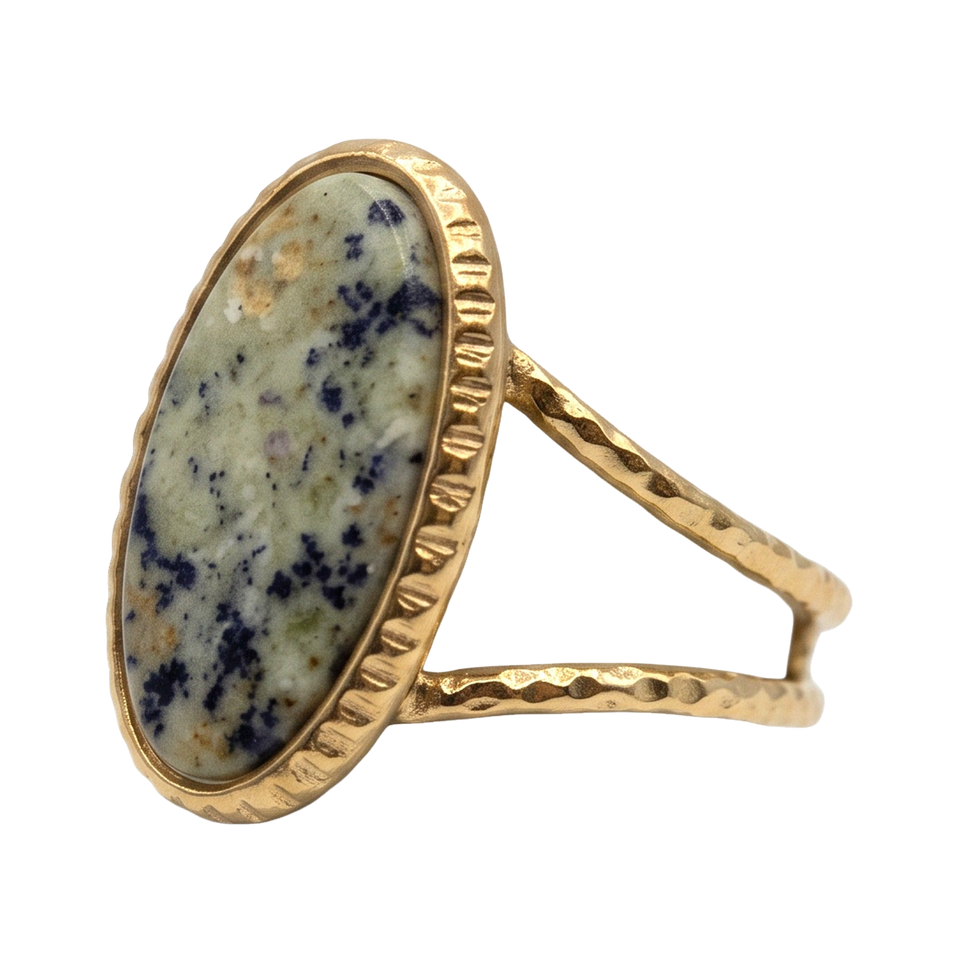 Three-quarter view of Desert Stone Ring — Agate.​