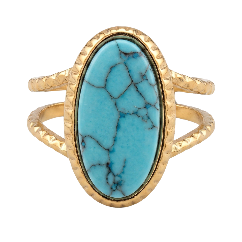 Front view of Desert Stone Ring — Turquoise.​