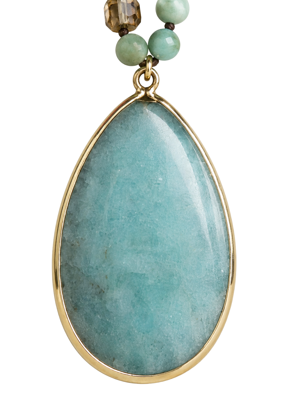 Desert Stone Beaded Pendant Necklace
