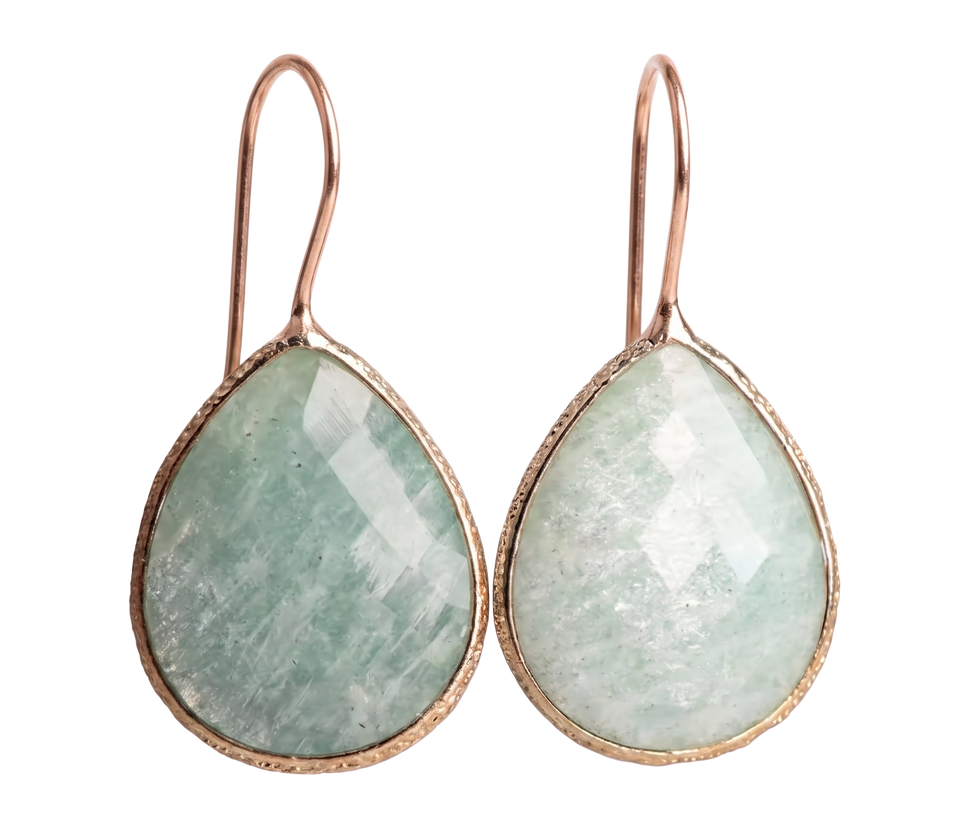 Desert Stone Faceted Teardrop Earrings