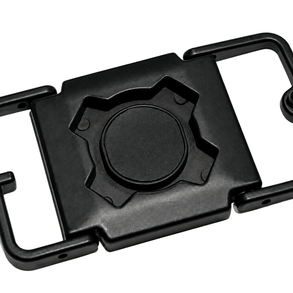 Close-up of the black iBuckle Switch Base receiver and center bearing pad.
